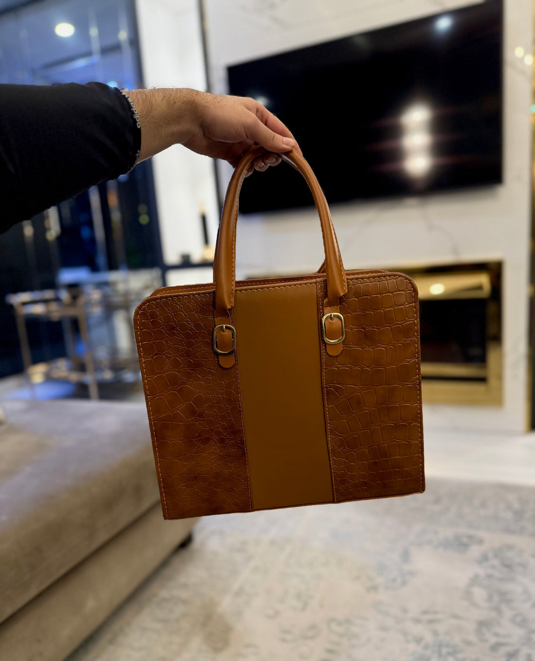 Luxury Crocodile Texture Handbag & Wallet Set